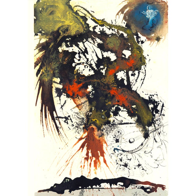 1969 Salvador Dalí Biblia Sacra Lithograph "Proeliom Magnum in Caelo" (A Great Battle in Heaven) For Sale