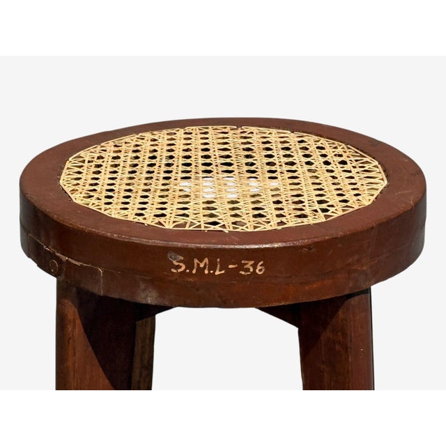 Pierre Jeanneret, High Stools, Cane, Teak, Chandigarh, India C. 1960s For Sale In New York - Image 6 of 12