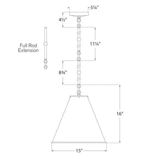 Visual Comfort Thomas O'Brien for Visual Comfort Signature Goodman Small Hanging Light in Bronze & Hand-Rubbed Antique Brass with Bronze Shade For Sale - Image 4 of 4