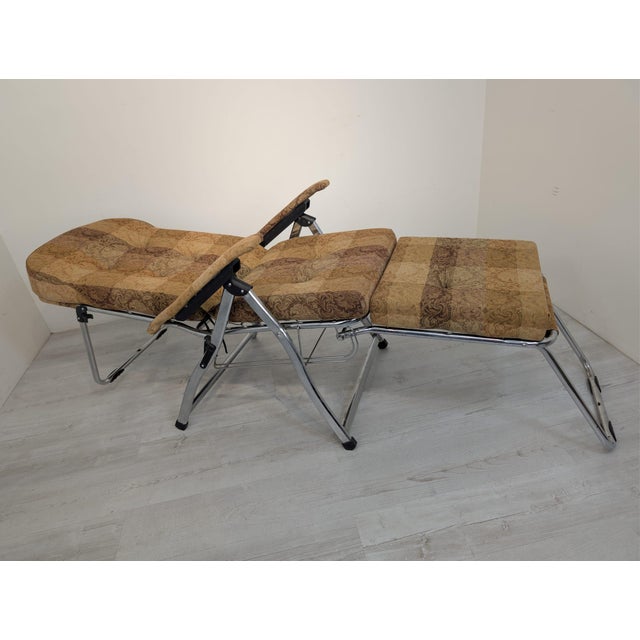 Metal Bauhaus Italian Reclining Armchair with Ottoman, 1970s For Sale - Image 7 of 17