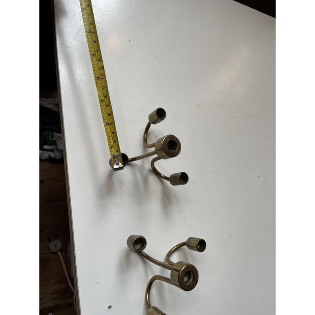Metal Small Danish Candleholders in Brass, 1960s, Set of 2 For Sale - Image 7 of 8