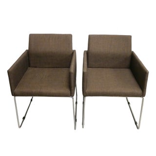 Vintage Italian Modern Armchairs in Metal, 1980s, Set of 2 For Sale