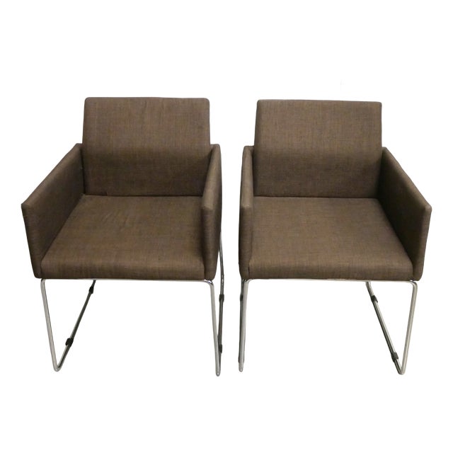 Vintage Italian Modern Armchairs in Metal, 1980s, Set of 2 For Sale