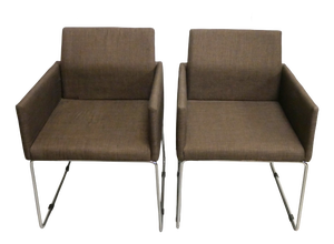 Vintage Italian Modern Armchairs in Metal, 1980s, Set of 2