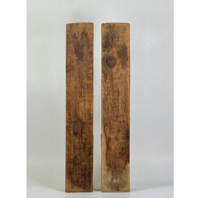 Mid 20th Century Vintage Mid 20th Century Wooden Floor Sculpture of Two Towering Wooden Graduating Planks For Sale - Image 5 of 9