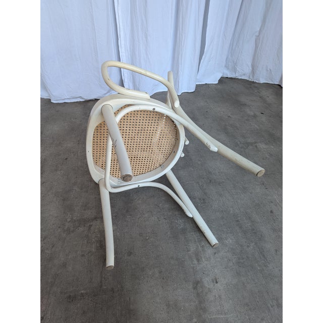 Vintage Dining Chair in White Beech and Bentwood Cane Seat, 1970s For Sale - Image 17 of 18