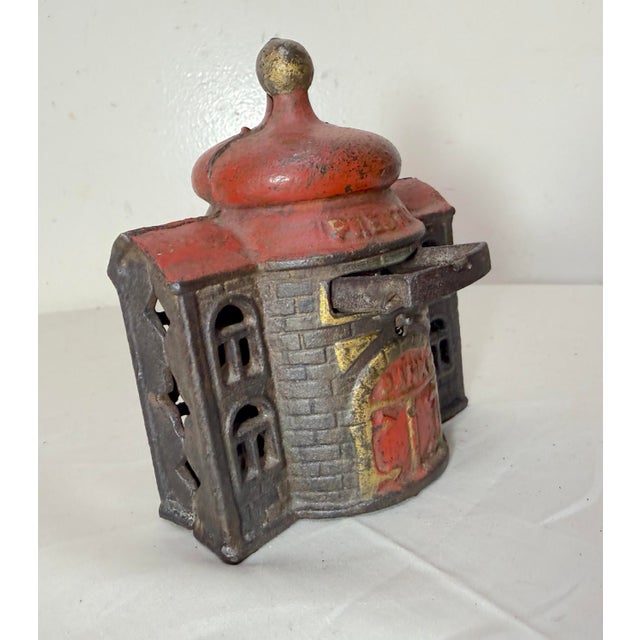 Metal Antique 1892 Kyser & Rex Cast Iron Mechanical Still Bank Presto Building 19th C. For Sale - Image 7 of 10
