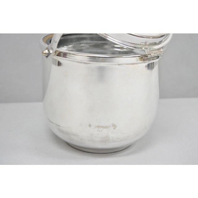 Vintage Art Deco Silver Plated Reticulating Hinge Bar Ice Bucket by Towle For Sale - Image 10 of 12