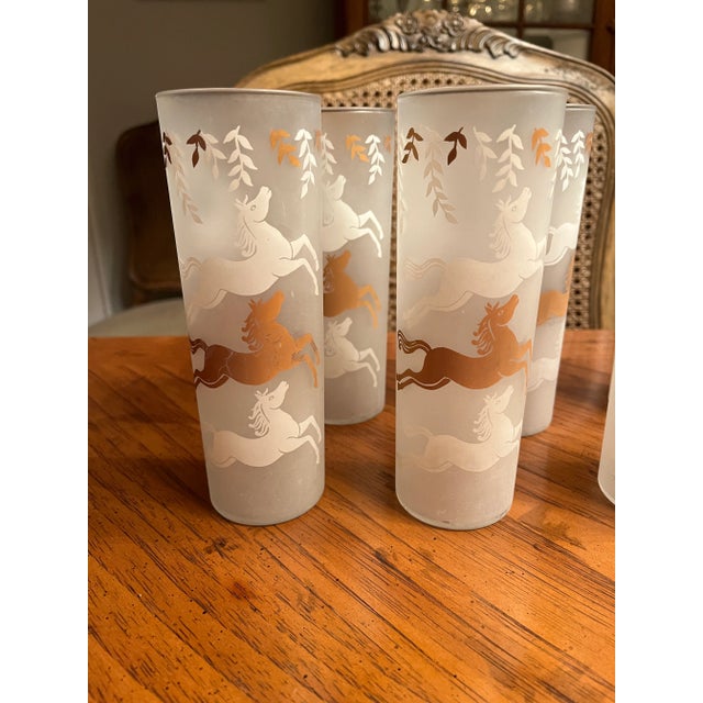 Mid-Century Modern 1980s Vintage Horse Highball Glasses- Set of 6 For Sale - Image 3 of 6