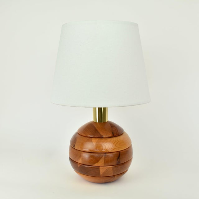 Modernist Pine Wooden Table Light, 1970s For Sale - Image 6 of 12