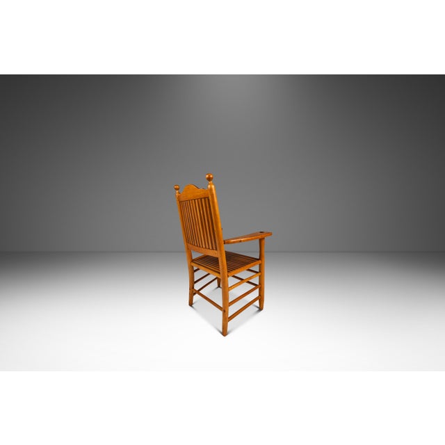Wood Rustic Americana Hand-Crafted 19th Century-Styled Cottage Armchair in Solid Maple & Walnut, Usa, C. 1940s For Sale - Image 7 of 18