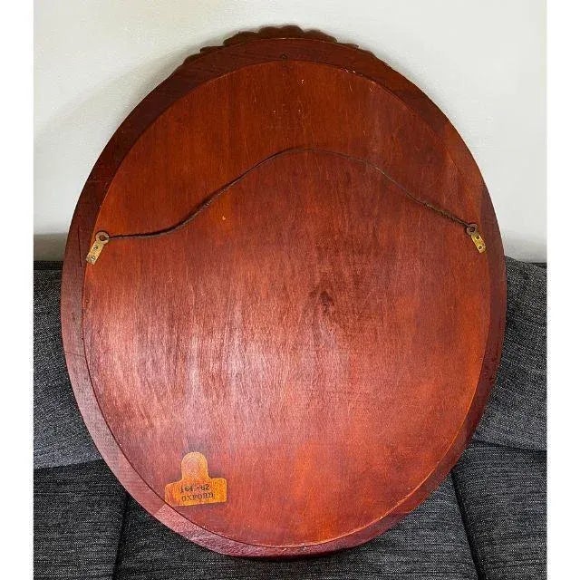 Large Mid-Century Kindel Oxford, Mahogany, Oval Pier or Console Mirror For Sale - Image 6 of 9