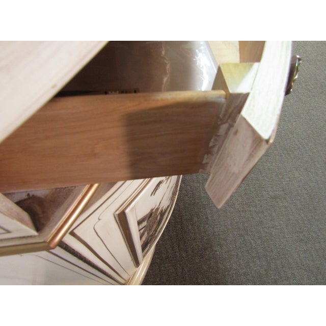 Karges Pair of Bowed Front Oriental Decorated Cabinets For Sale - Image 10 of 11