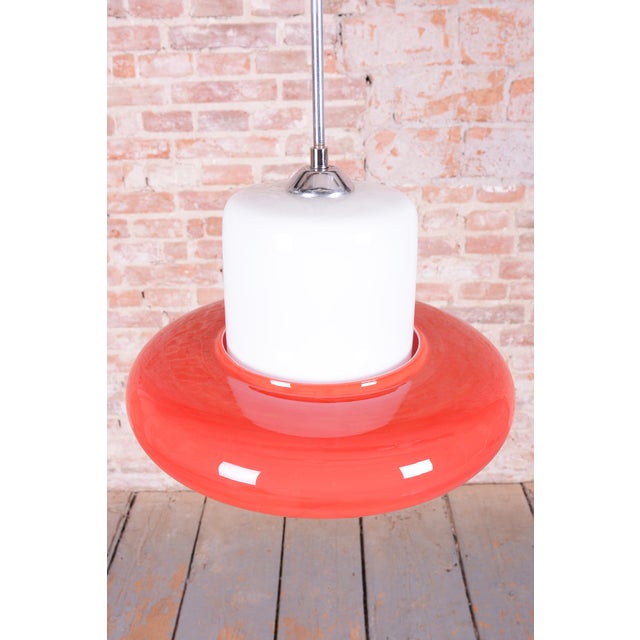 Mid-Century Modern Mid-Century Czech Red Glass Pendant Light attributed to Napako, 1960s For Sale - Image 3 of 11