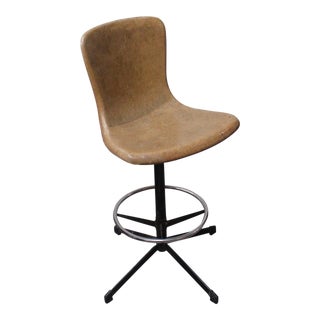 1950s Fiberglass Drafting Stool For Sale