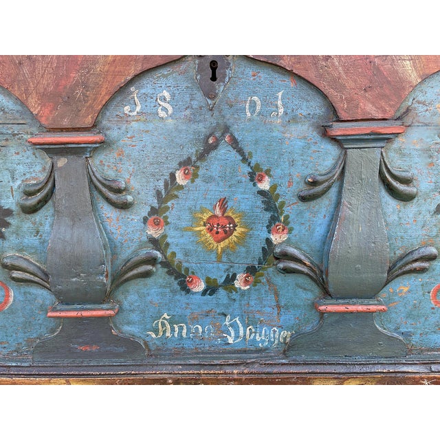 Alpine Painted Blanket Chest, 1801 For Sale - Image 11 of 18