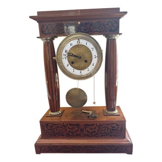 Biedermeier Portico Chest of Drawers Clock For Sale
