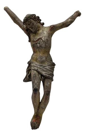 Antique Polychrome Papier Mâché Jesus Crucifix, Italy, 18th Century