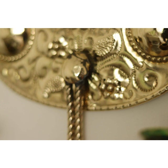Mid-Century Modern Large Mid-Century Swedish Baroque Style Brass Sconces, Set of 2 For Sale - Image 3 of 18