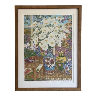 Late 20th Century John Powell “Cottage Garden” Signed Limited Edition Serigraph, Professionally Custom Framed For Sale