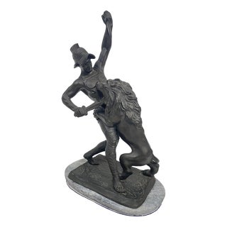 Sculpture of a Lion Fighting, 1800s, Metal For Sale