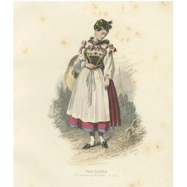 Compte-Calix, French Peasant Woman, Neuviller Bar Rhin, 1853, Print For Sale - Image 10 of 10