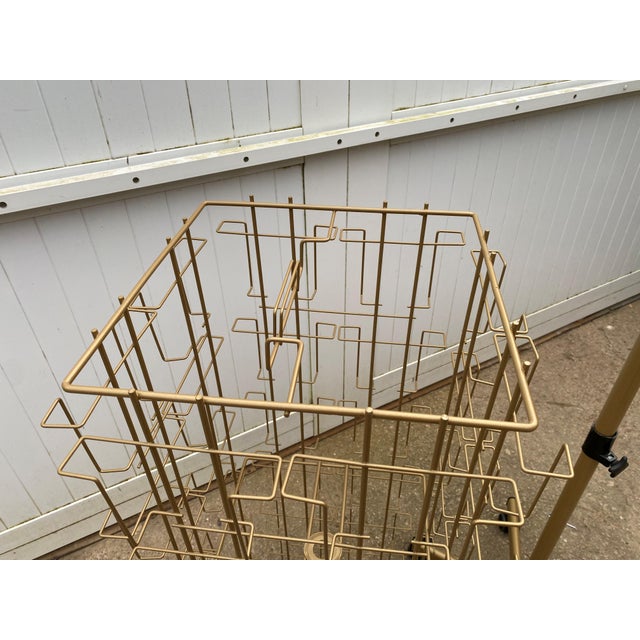 Swivel Postcard Holder on Casters Gold, 1990s For Sale - Image 4 of 17