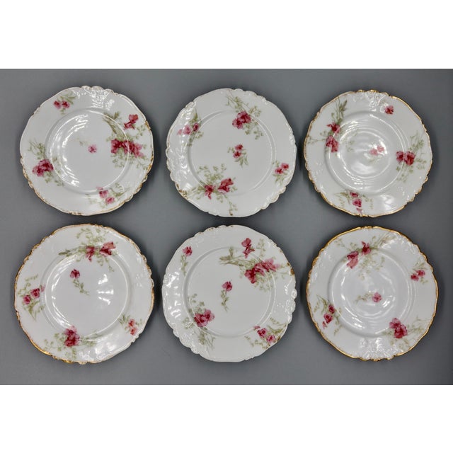Antique C. Ahrenfeldt Limoges Dessert Plates, Set of 6 — Late 19th Century French Porcelain For Sale - Image 11 of 11