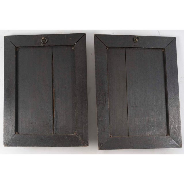 Patinated Metal Bas-Reliefs on Wooden Display Stand, 1800s, Set of 2 For Sale - Image 10 of 11
