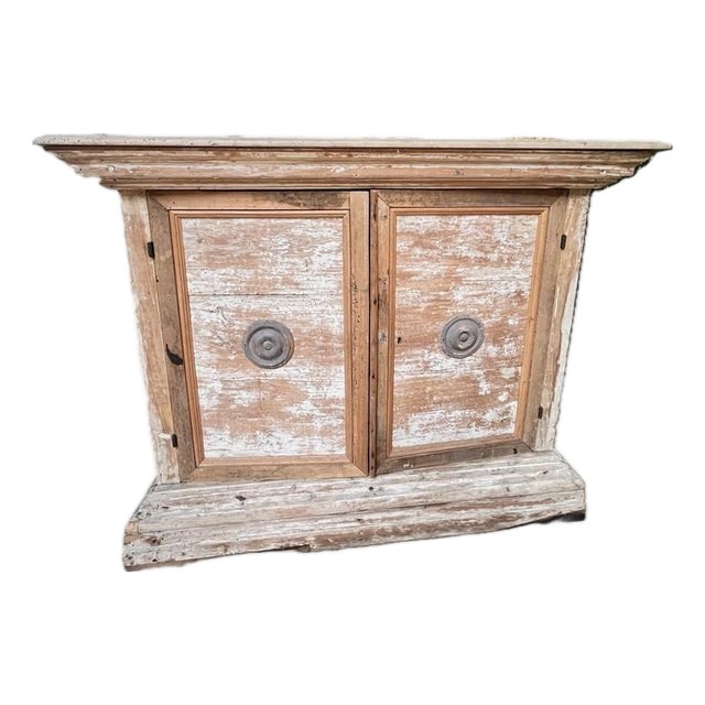 Late 18th Century Italian Wooden Cabinet With Travertine Top For Sale