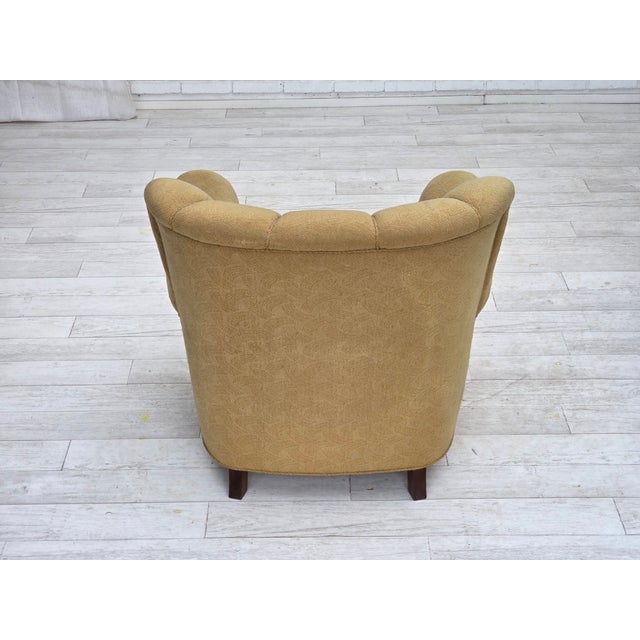 Danish Relax Chair in Light Green Furniture Wool, 1960s For Sale - Image 9 of 16