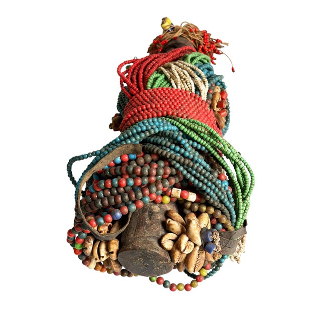 African Vintage African Beaded Fali Namji Fertility Doll Cameroon 11" H For Sale - Image 3 of 5