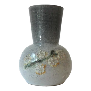 Vintage Signed Studio Pottery Vase Floral