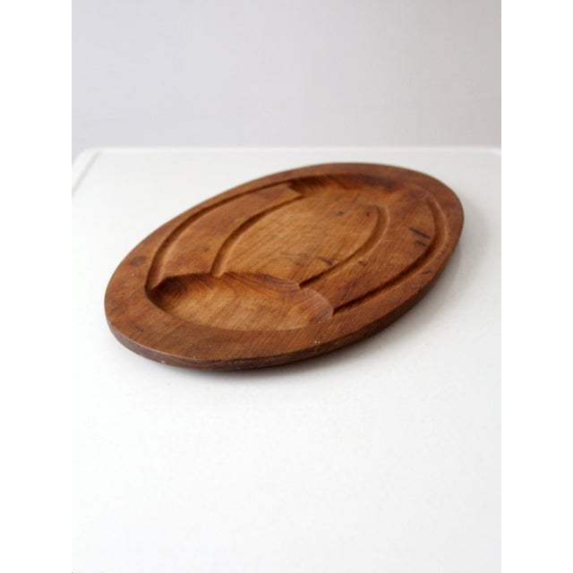 Mid-Century Modern Vintage Mid-Century Large Teak Carving Board For Sale - Image 3 of 9