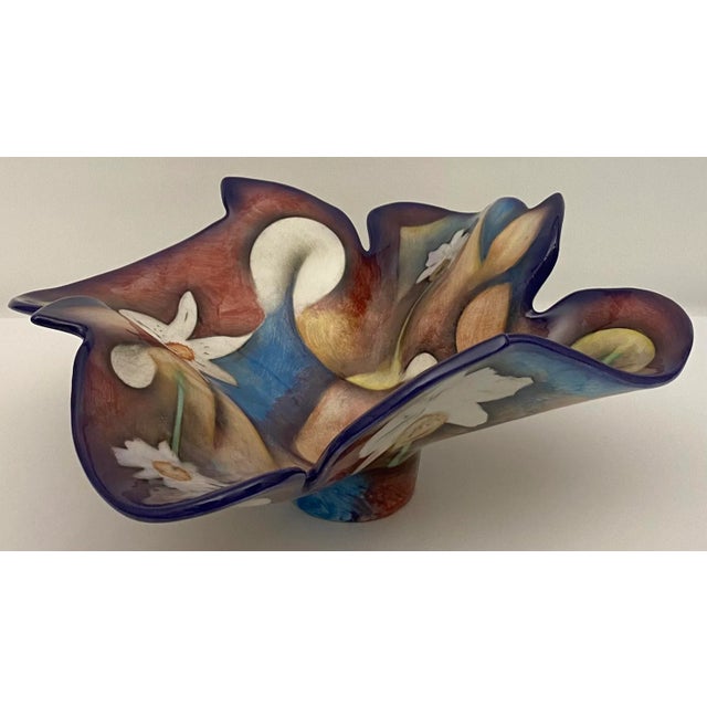 Harris Cles Multi-Colored Hand-Crafted Sculpted Bowl For Sale In Miami - Image 6 of 7