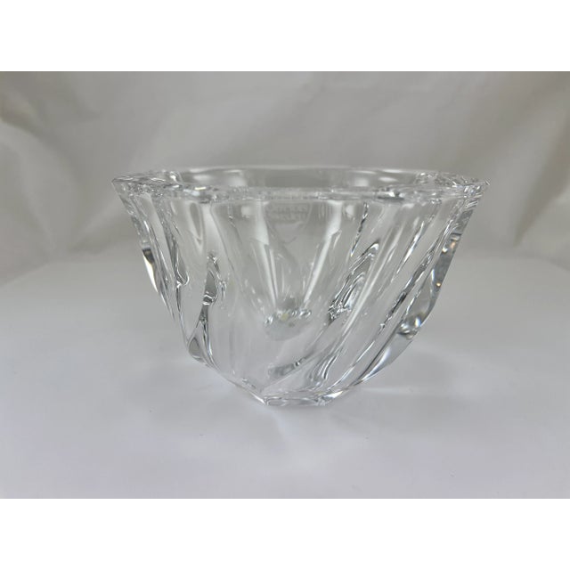 Transparent 1990s Orrefors Olle Alberius Designed Swirl Crystal Bowl For Sale - Image 8 of 8