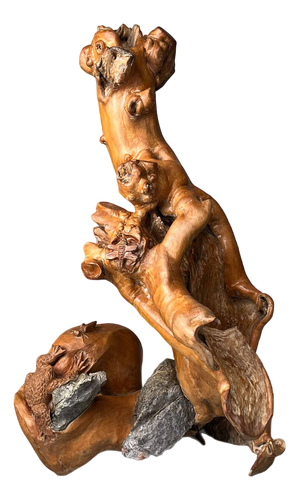 Meiji Era Japanese Sculpted Burl Root Wood