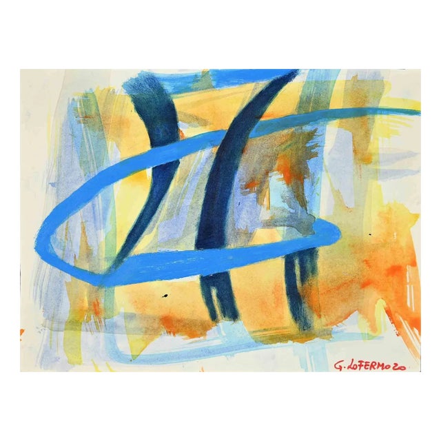 Giorgio Lo Fermo, Abstract Composition, Original Tempera and Watercolor, 2020 For Sale
