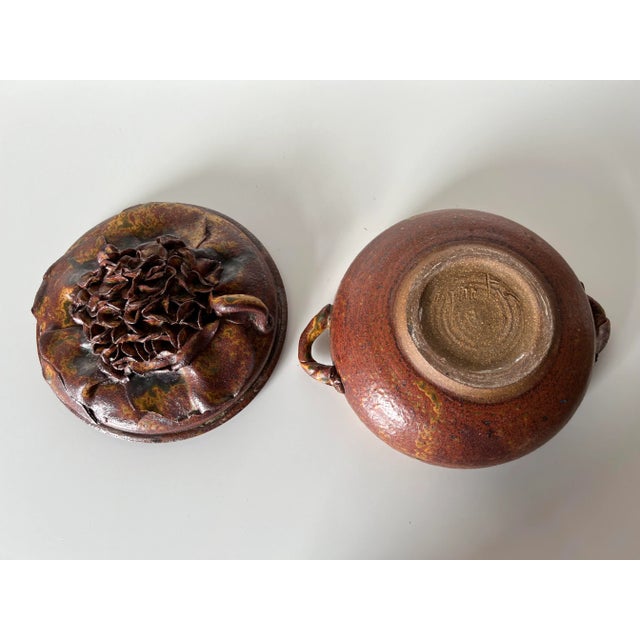 Mid Century Modern Stoneware Studio Pottery Lidded Casserole/ Sold For Sale - Image 12 of 13