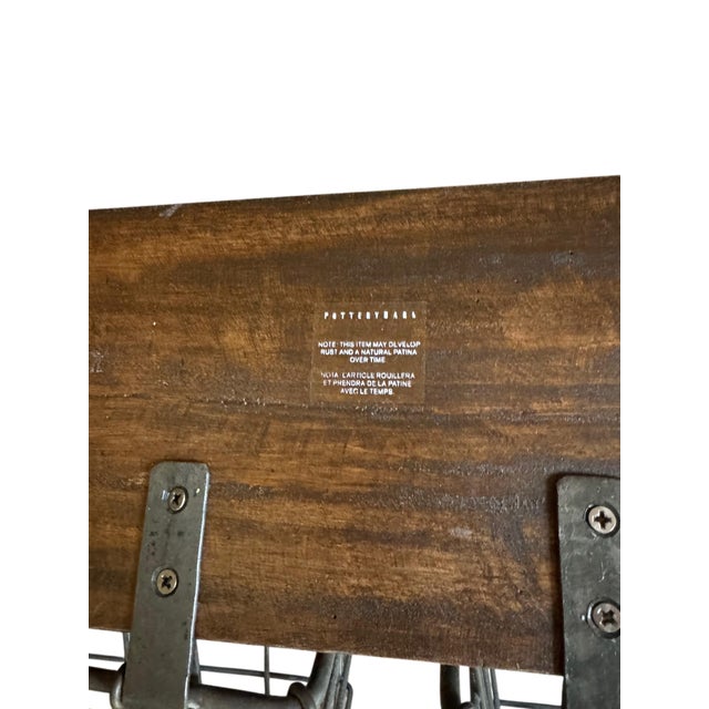 Pottery Barn Pottery Barn Rustic Industrial 4-Basket Wall Organizer With Numbered Wood Backboard For Sale - Image 4 of 12