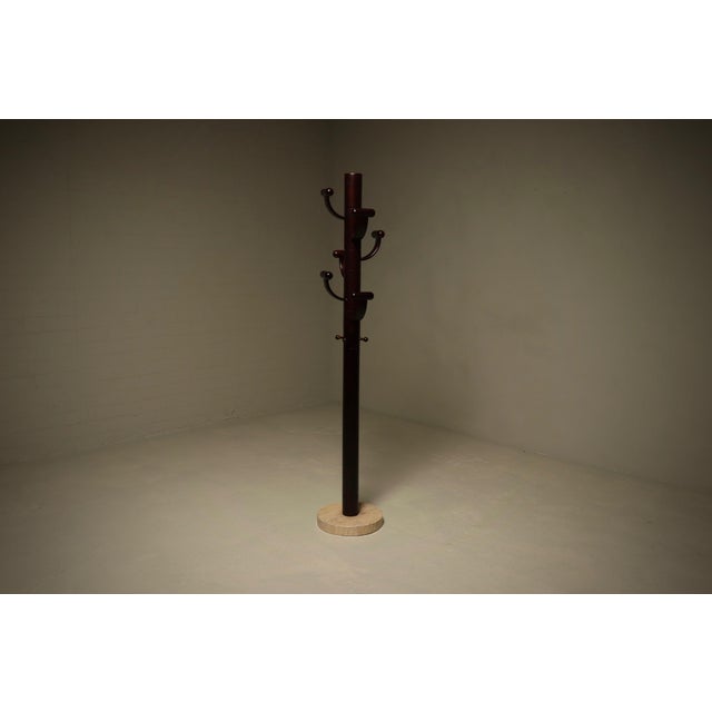Stained Ash and Travertine Coat Stand in the style of Ettore Sottsass, 1980s For Sale - Image 10 of 10