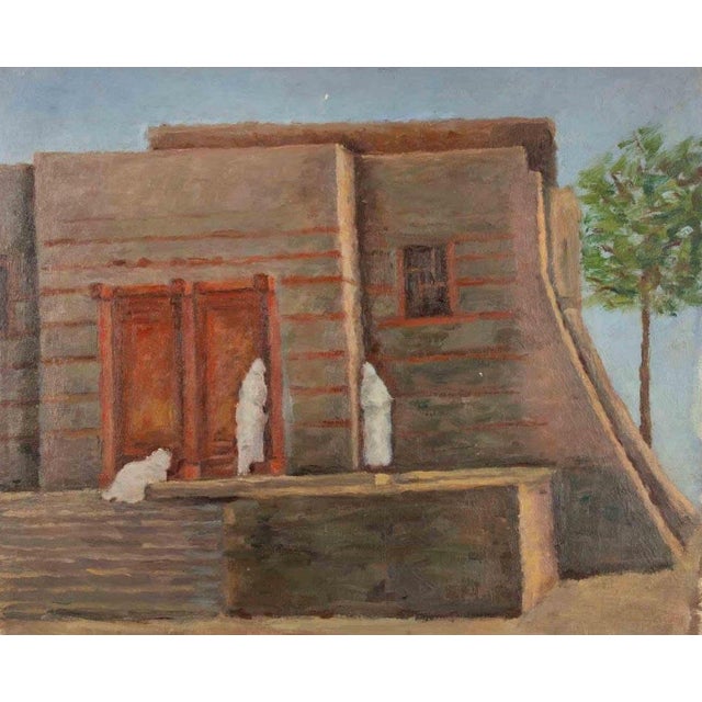 Francesco Settimj, House in the Desert, Oil Painting, Mid-20th Century For Sale - Image 4 of 4