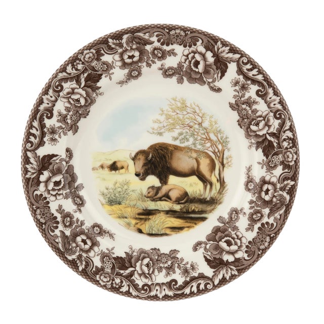 Spode Woodland American Wildlife Dinner Plate 10.5", Bison For Sale