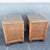 Wood Boho Chic Wicker Glass Top Nightstands - A Pair For Sale - Image 7 of 9