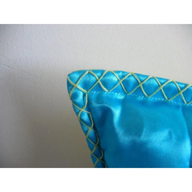 Anichini of Turkey Silk Red and Turquoise Throw Pillows With Down