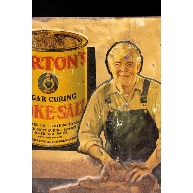 Vintage Morton's Salt Tin Tacker For Sale - Image 4 of 6