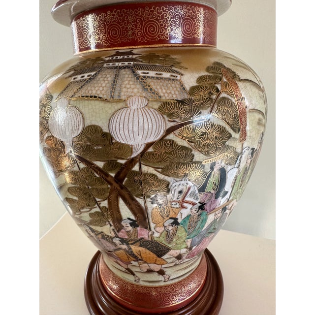 Set of Two Early 20th Century Fujita Kutani Porcelain Mt. Fuji Lamps For Sale - Image 10 of 12