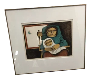 Original “Sonando” Lithograph Signed by Jorge Dumas 1975