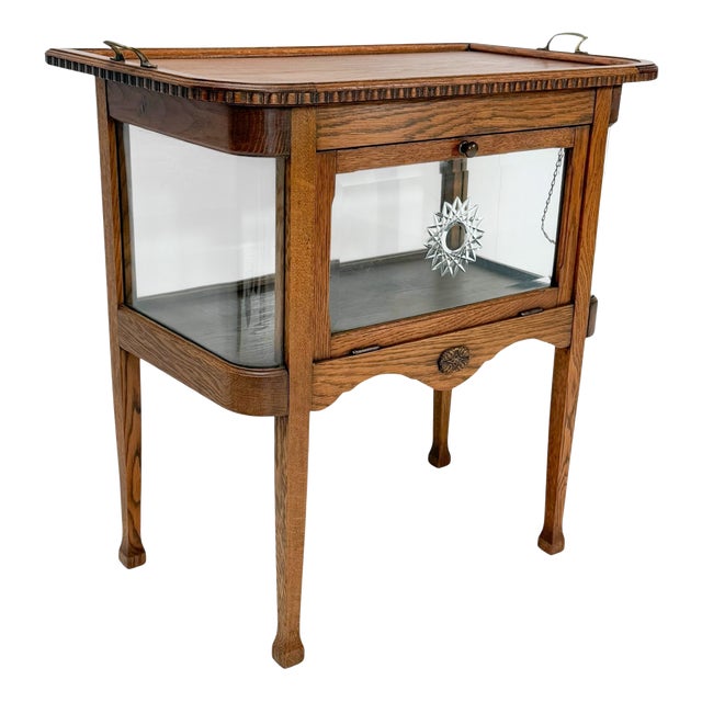 Art Nouveau Tea Cabinet with Serving Tray, 1900s For Sale