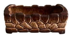 Vintage McCoy Brown Brick Planter